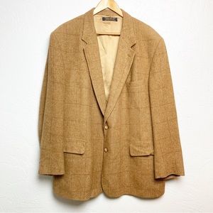 Brooks Brother Camelhair Blazer 48R windowpane plaid